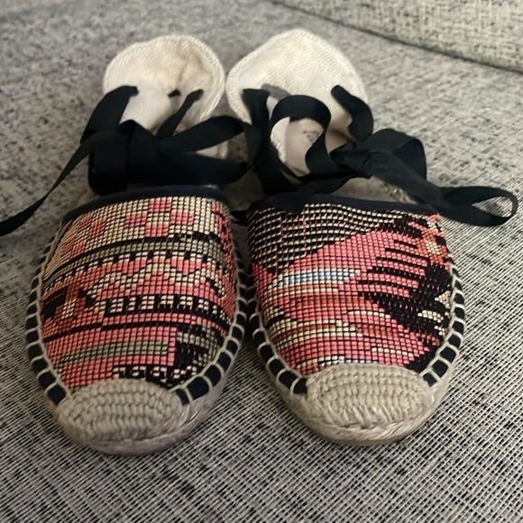 Saludos "Tapestry" Espadrilles Tie Up Sandals Size 8 - Picture 6 of 12